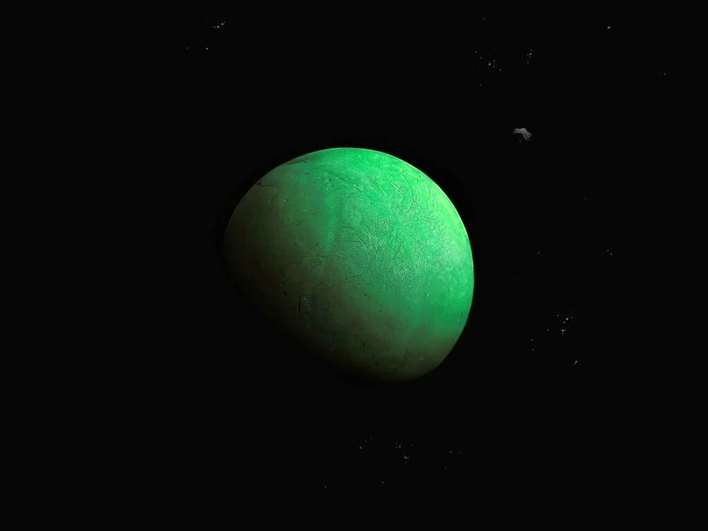 eerie green light on Jupiter